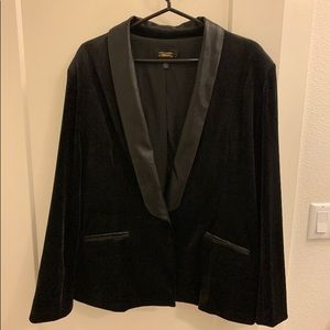 Greylin velvet jacket, faux leather trim